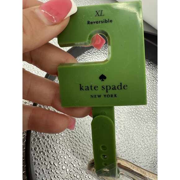 NWT Kate Spade XL Brown Leather Slim Gold Buckle Reversible Belt NEW - Picture 5 of 5